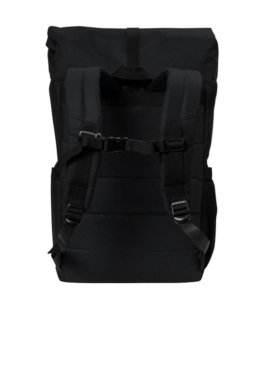 Rear View of Black Port Authority 18-Can Backpack Cooler BG501