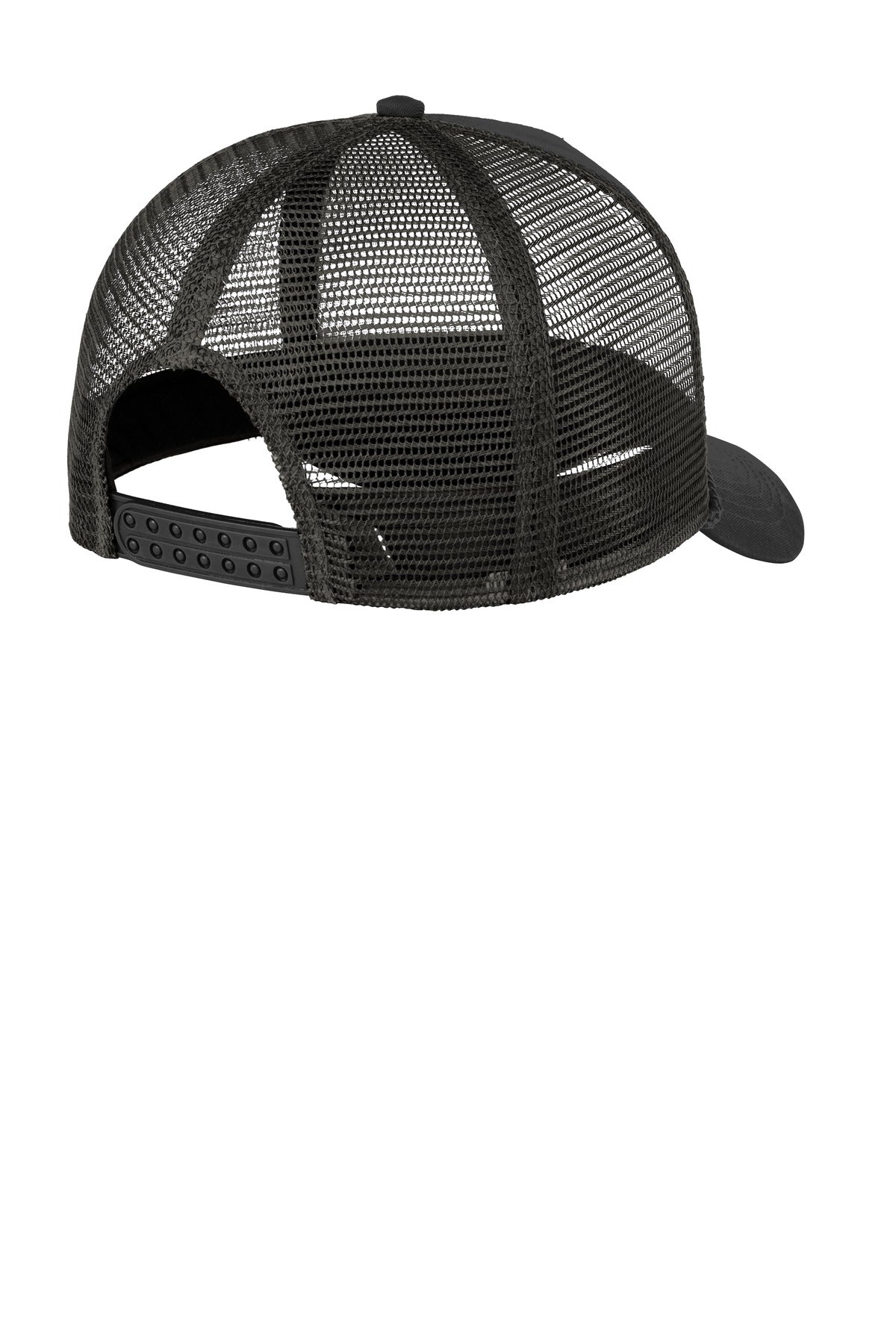 Rear View of Black Port Authority 5-Panel Snapback Cap. C932