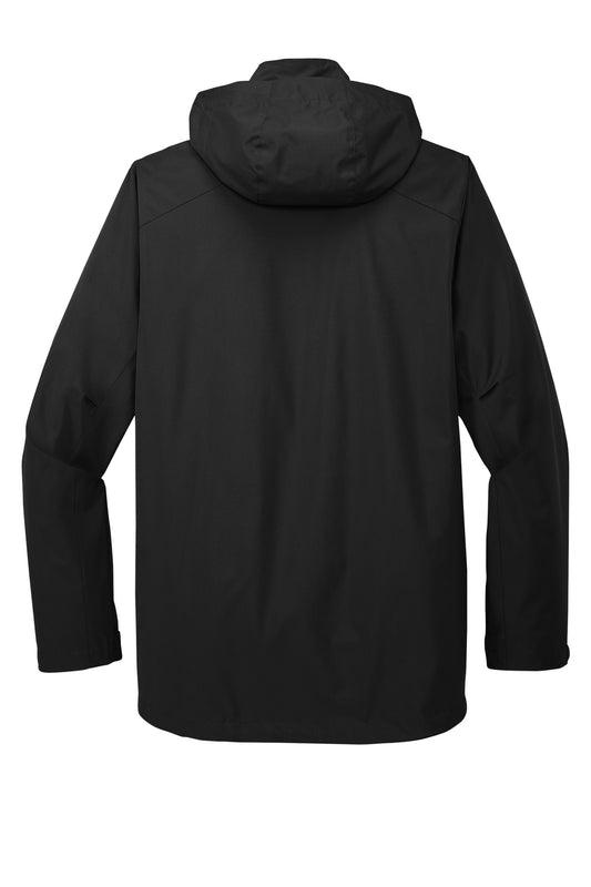 Rear View of Black Port Authority All-Weather 3-in-1 Jacket J123