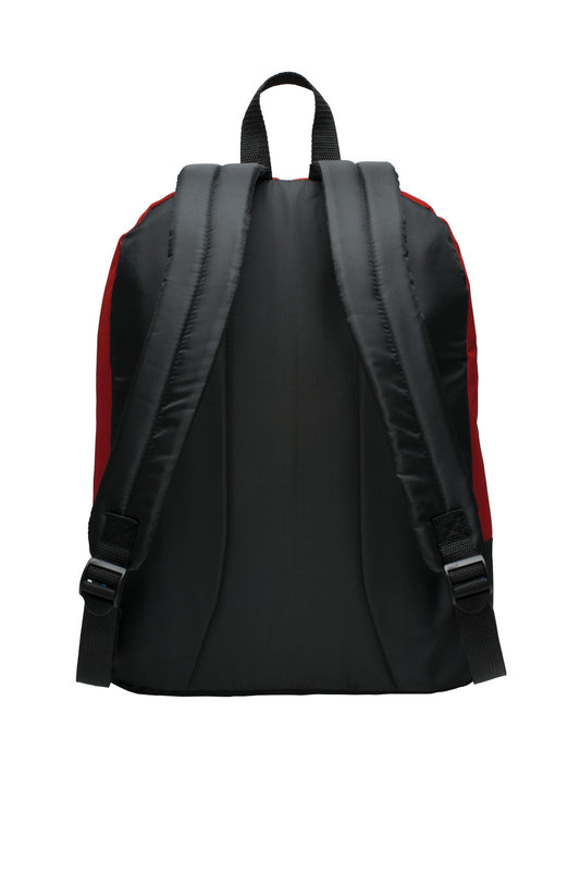 Rear View of Black Port Authority Basic Backpack. BG204