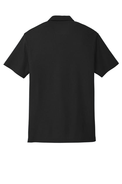 Rear View of Black Port Authority C-FREE Cotton Blend Pique Pocket Polo K868