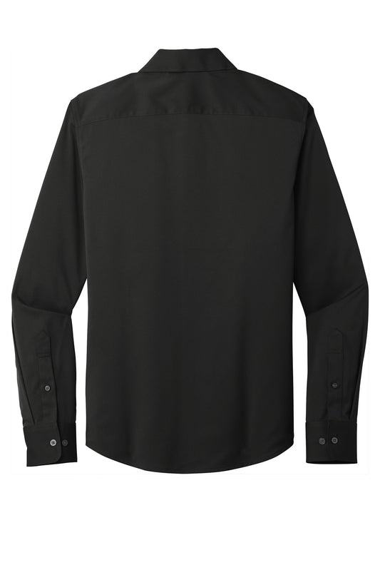 Rear View of Black Port Authority City Stretch Shirt W680