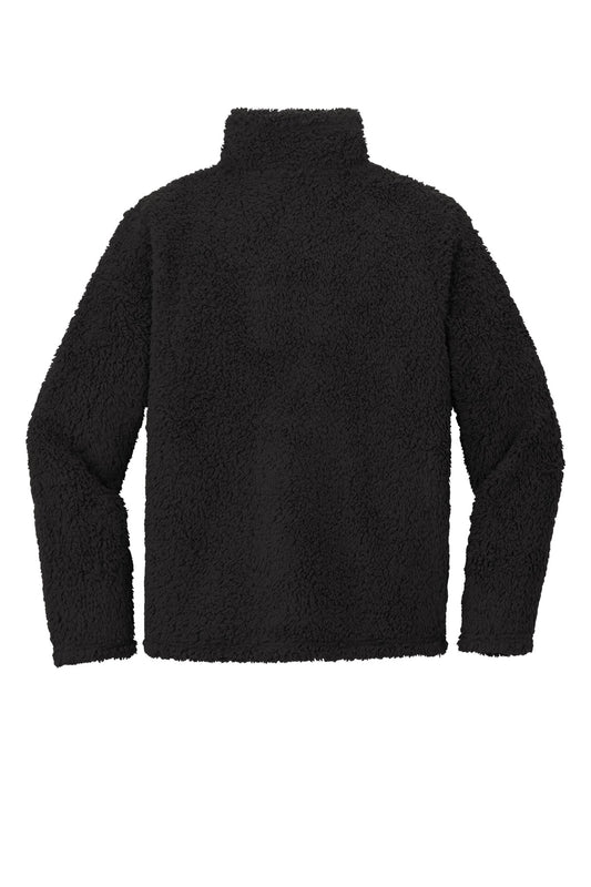 Rear View of Black Port Authority Cozy 1/4-Zip Fleece F130