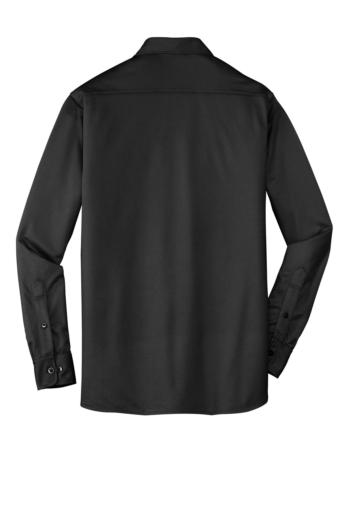 Rear View of Black Port Authority Dimension Knit Dress Shirt. K570