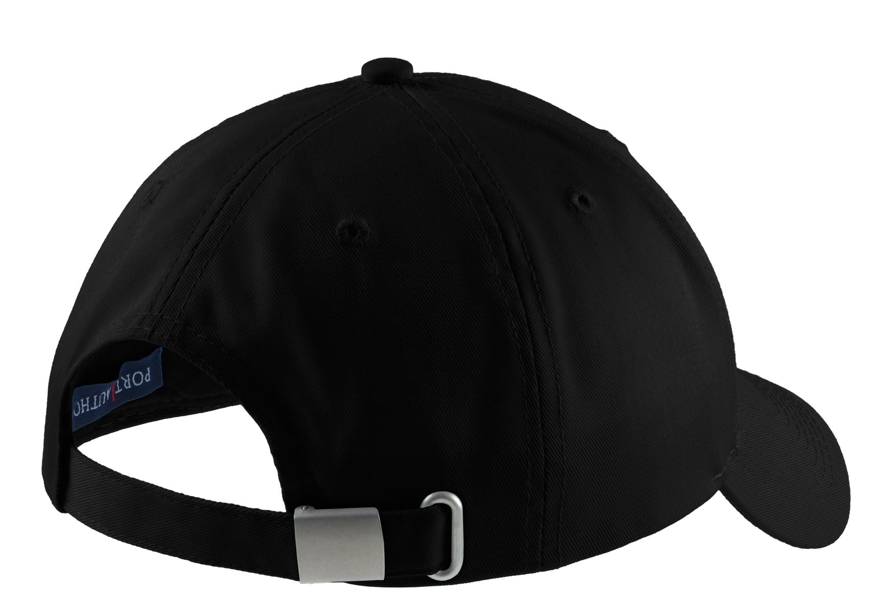 Rear View of Black Port Authority Easy Care Cap. C608
