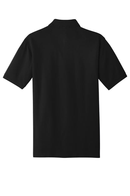 Rear View of Black Port Authority EZCotton Polo. K8000