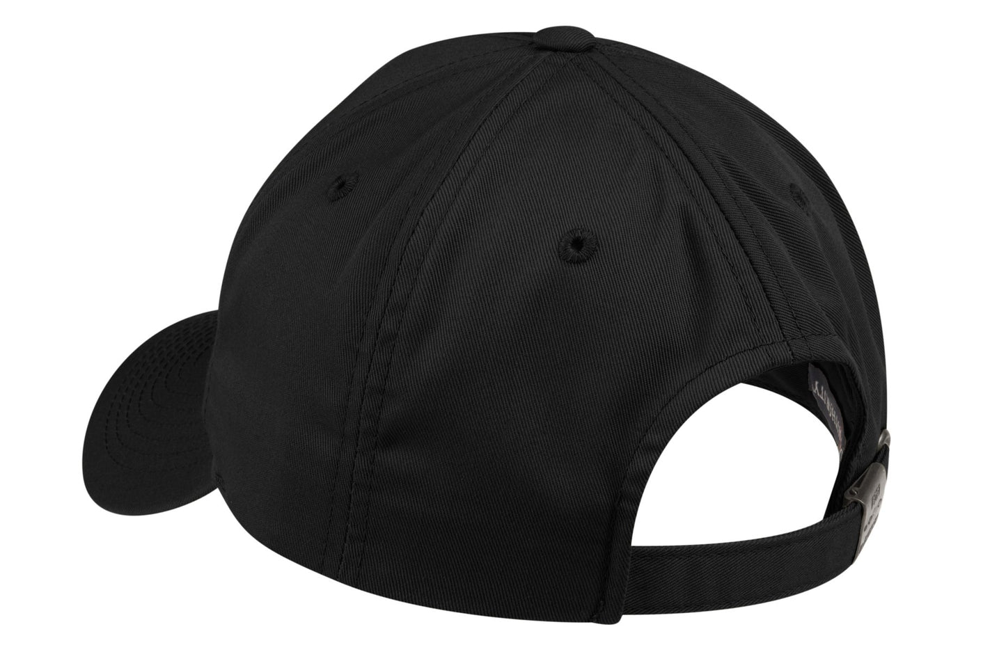 Rear View of Black Port Authority Fine Twill Cap. C800