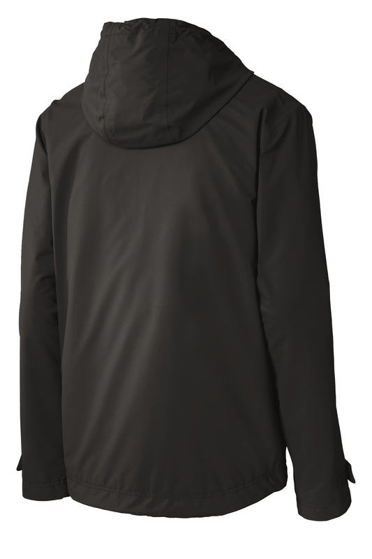 Rear View of Black Port Authority Northwest Slicker. J7710