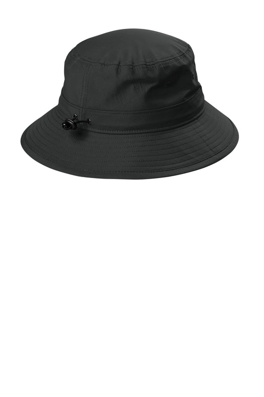 Rear View of Black Port Authority Outdoor UV Bucket Hat C948