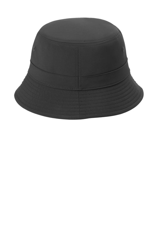 Rear View of Black Port Authority Poly Bucket Hat C980