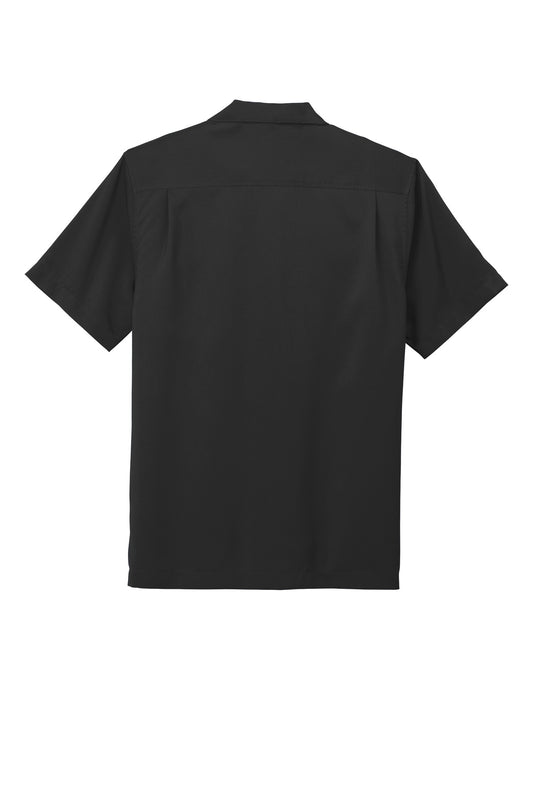 Rear View of Black Port Authority Short Sleeve Performance Staff Shirt W400