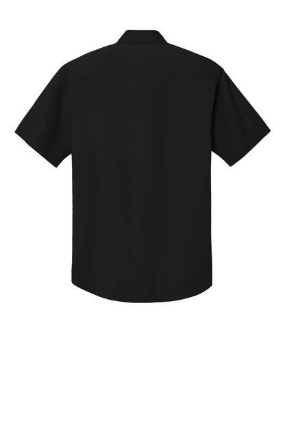 Rear View of Black Port Authority Short Sleeve Twill Shirt. S500T