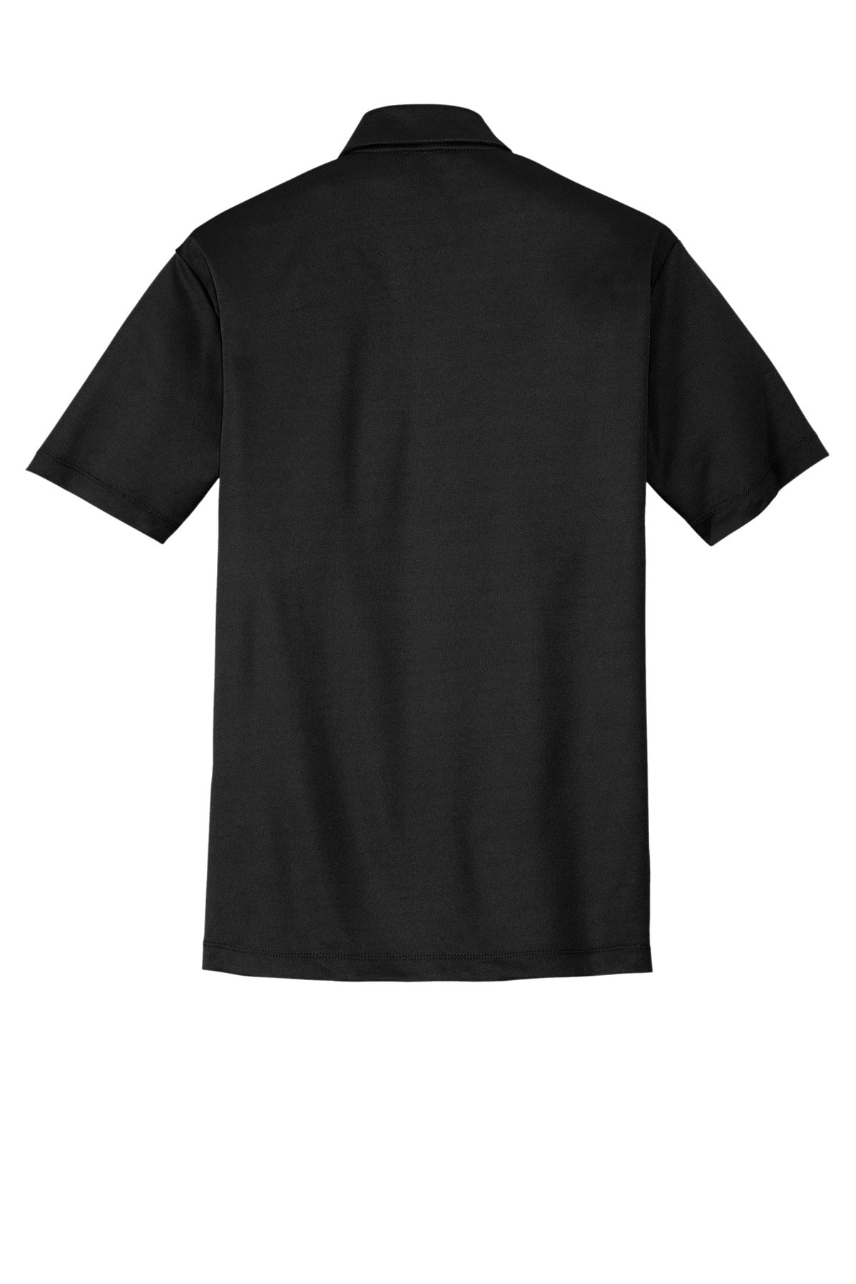 Rear View of Black Port Authority Silk Touch Performance Pocket Polo. K540P