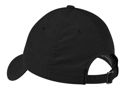 Rear View of Black Port Authority Sueded Cap. C850