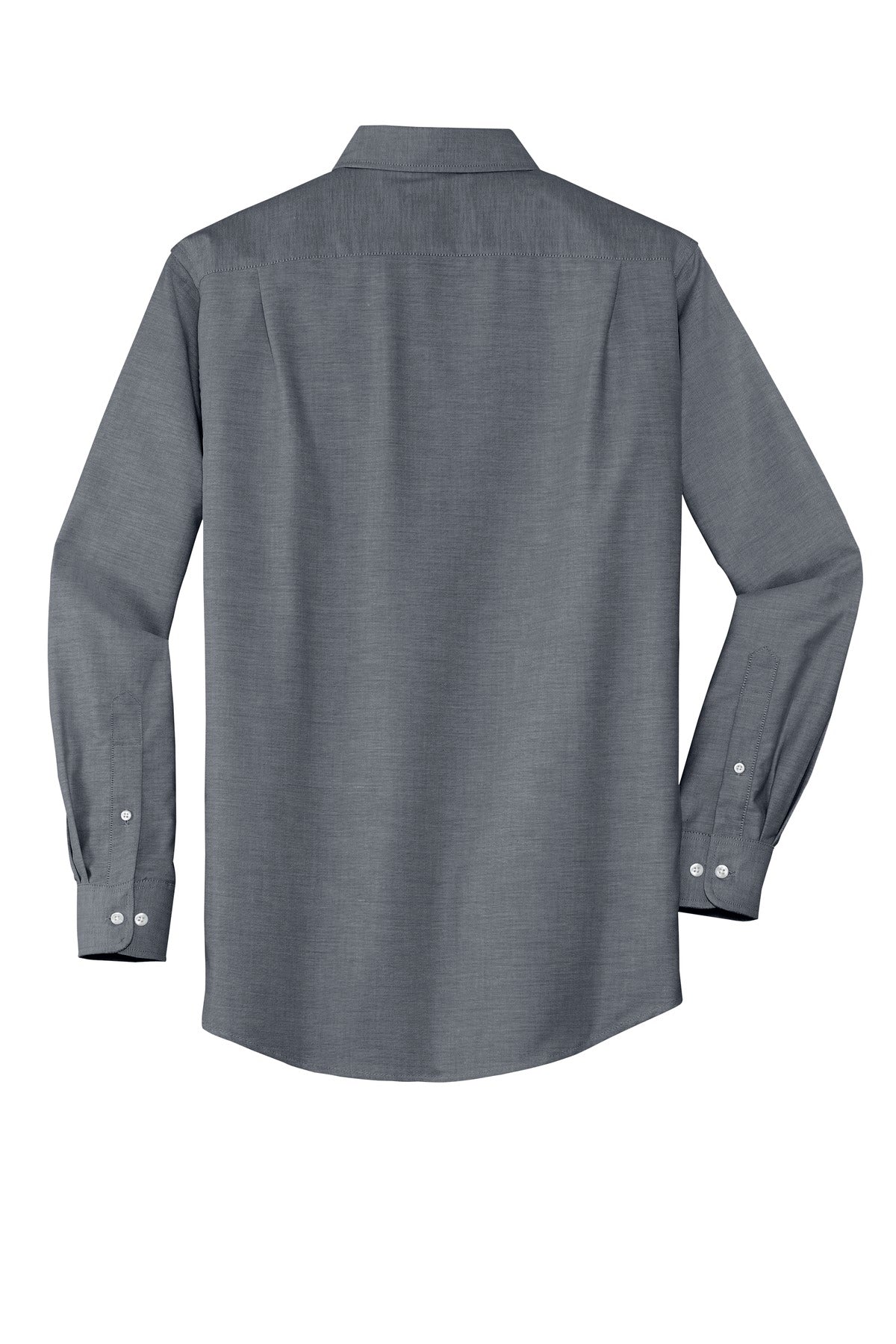 Rear View of Black Port Authority SuperPro Oxford Shirt. S658