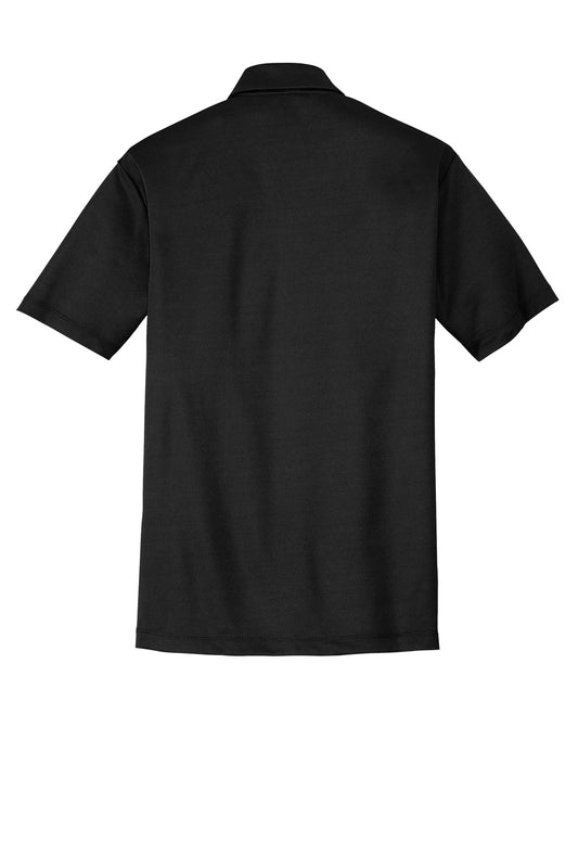 Rear View of Black Port Authority Tall Silk Touch Performance Polo. TLK540