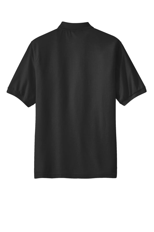 Rear View of Black Port Authority Tall Silk Touch Polo with Pocket. TLK500P
