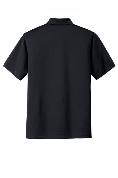 Rear View of Black Port Authority Tall Tech Pique Polo. TLK527