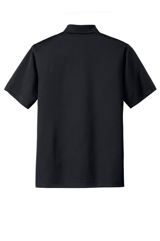 Rear View of Black Port Authority Tall Tech Pique Polo. TLK527