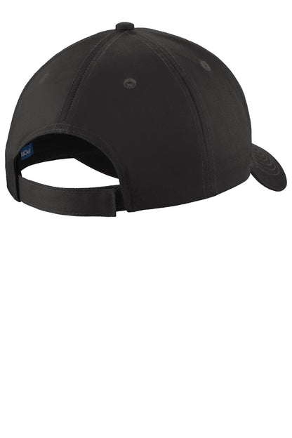 Rear View of Black Port Authority Uniforming Twill Cap. C913