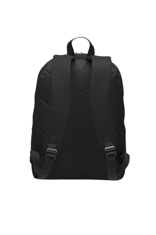 Rear View of Black Port Authority Value Backpack. BG203