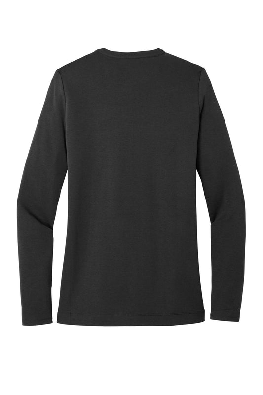 Rear View of Black Port Authority Women's Concept Stretch Button-Front Cardigan. LM1008