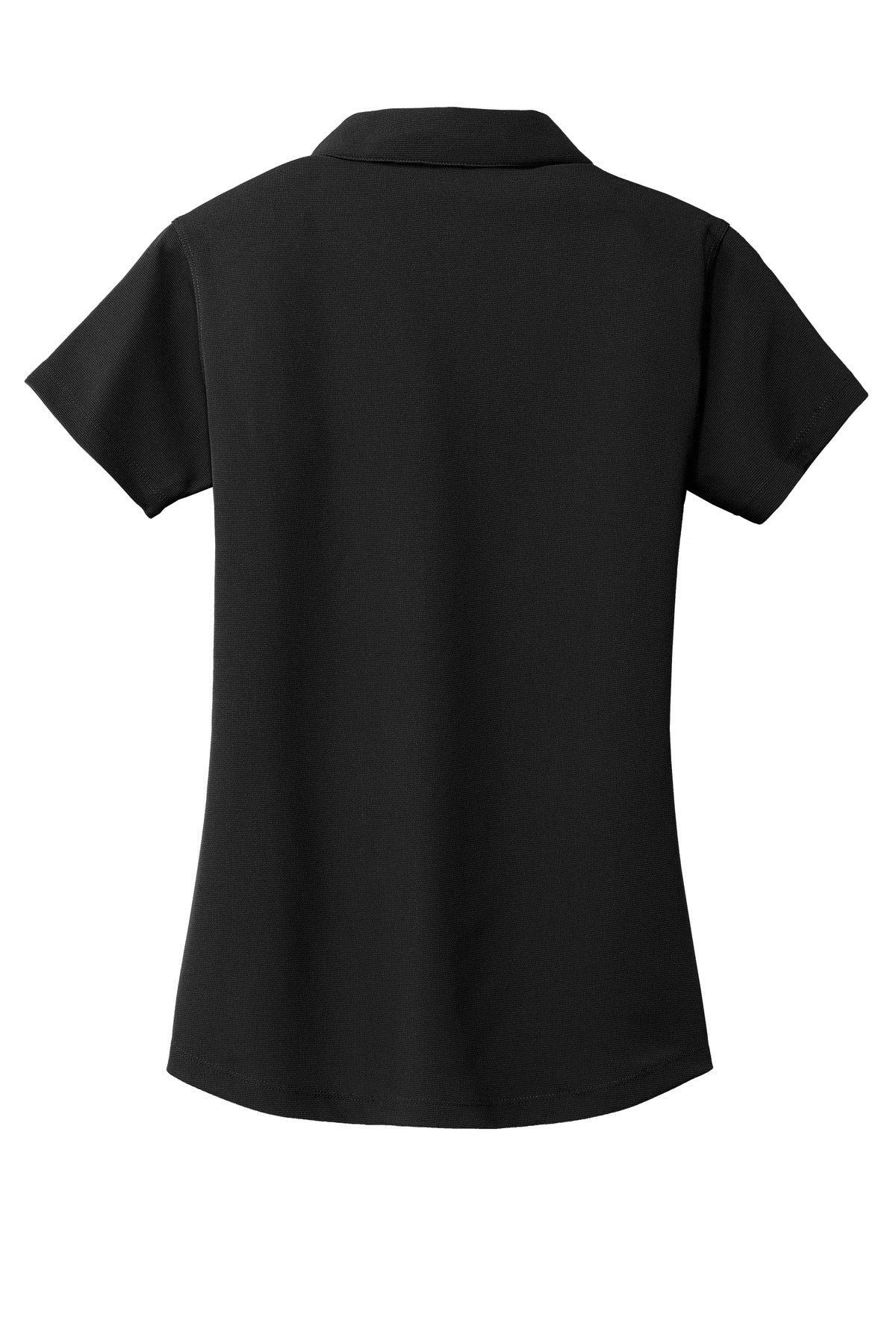 Rear View of Black Port Authority Women's Dry Zone Grid Polo. L572