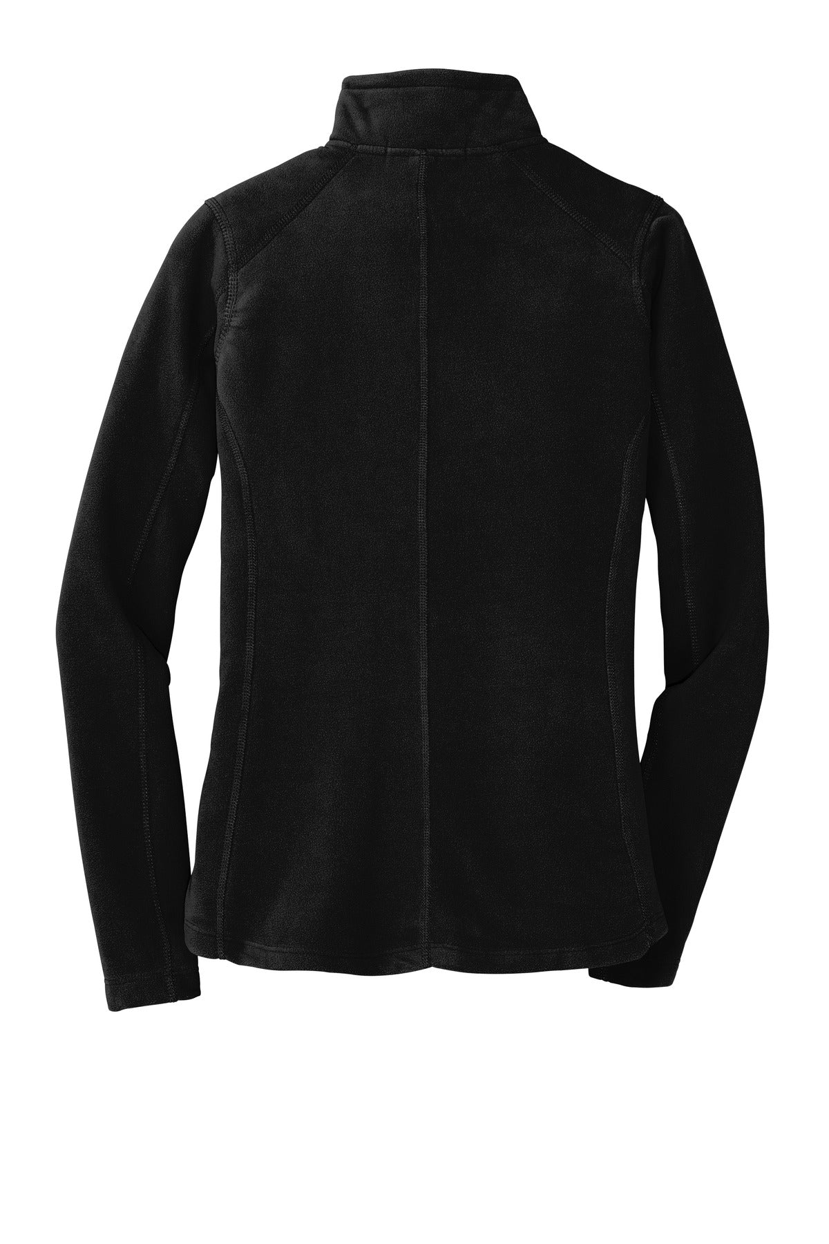 Rear View of Black Port Authority Women's Microfleece Jacket. L223