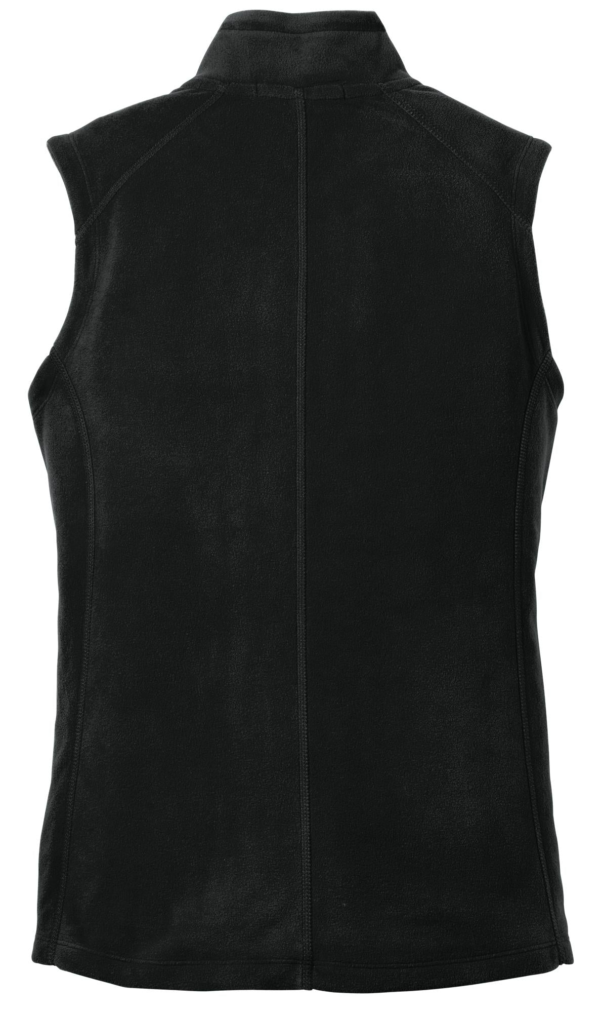 Rear View of Black Port Authority Women's Microfleece Vest. L226