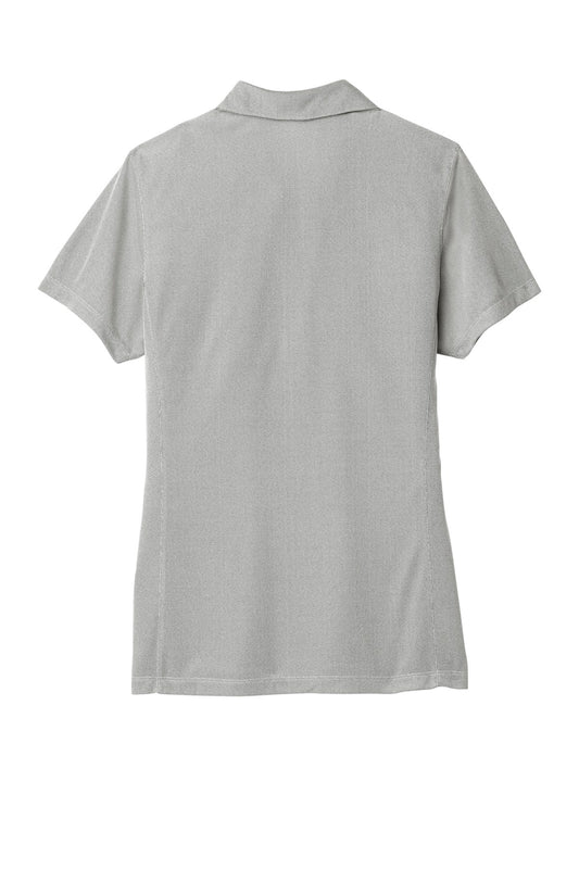 Rear View of Black Port Authority Women's Poly Oxford Pique Polo. LK582