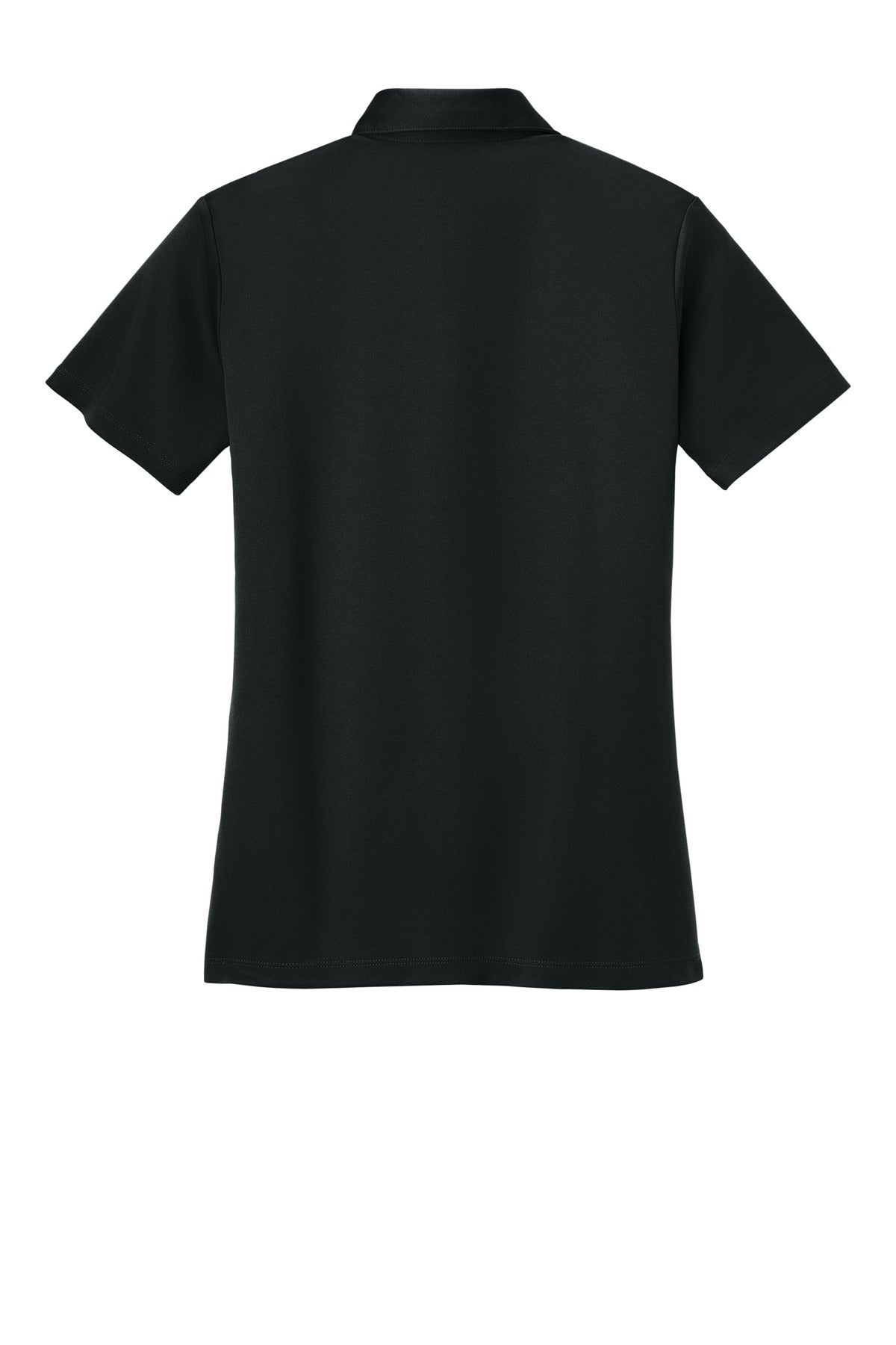 Rear View of Black Port Authority Women's Silk Touch Performance Polo. L540
