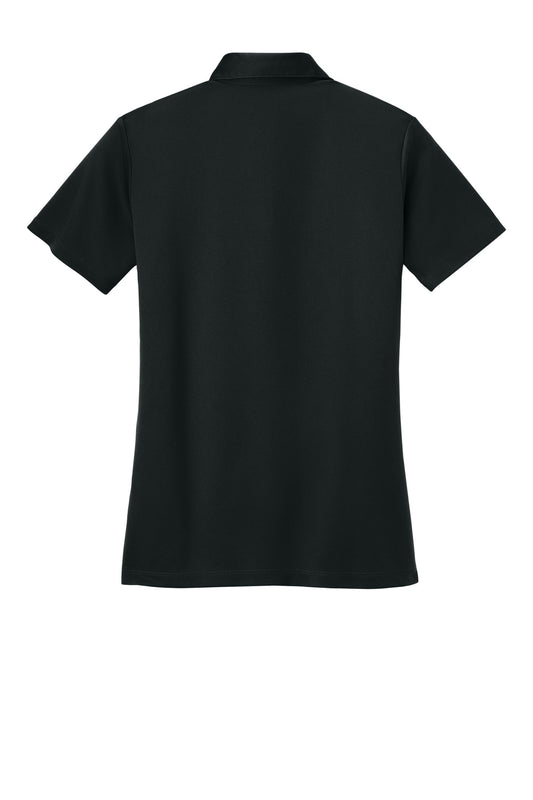 Rear View of Black Port Authority Women's Silk Touch Performance Polo. L540