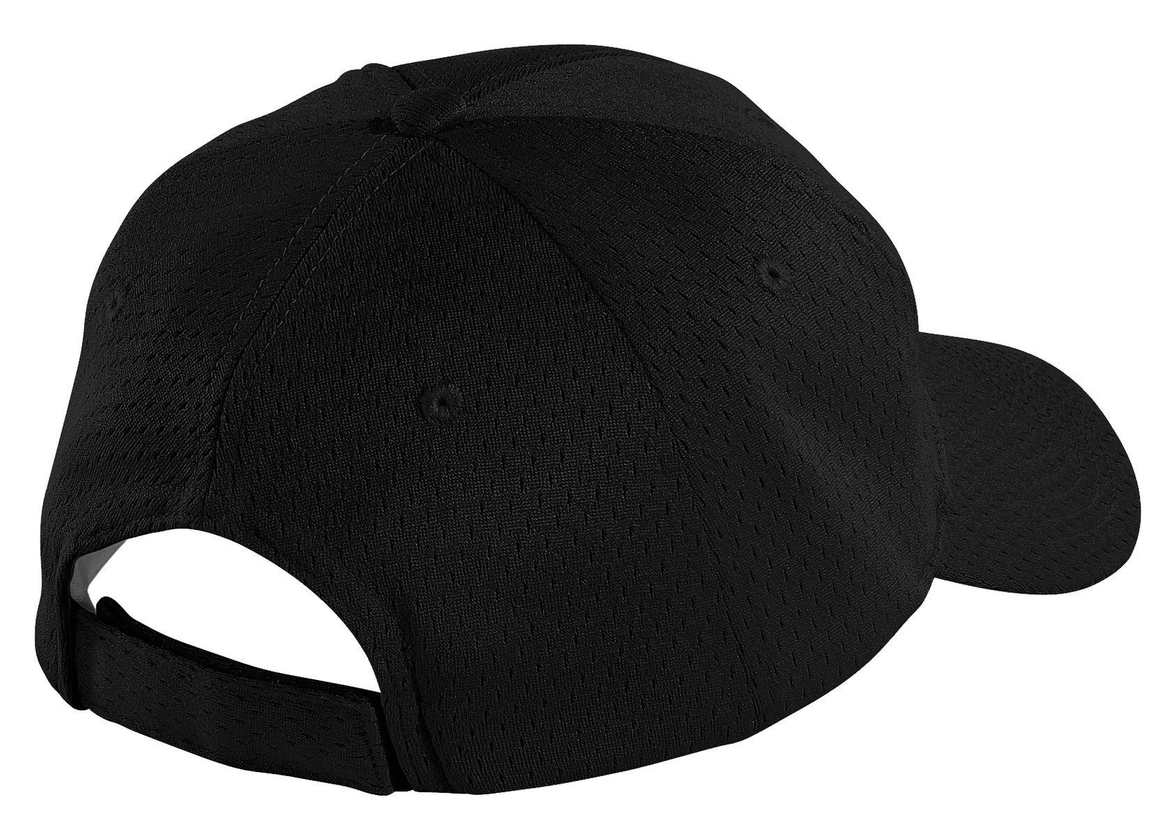 Rear View of Black Port Authority Youth Pro Mesh Cap. YC833