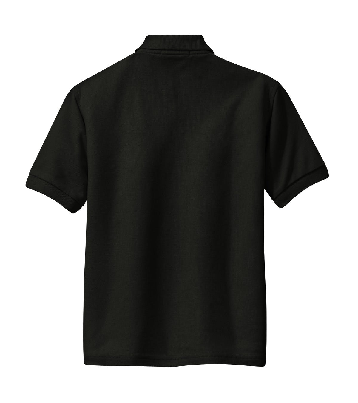 Rear View of Black Port Authority Youth Silk Touch Polo. Y500