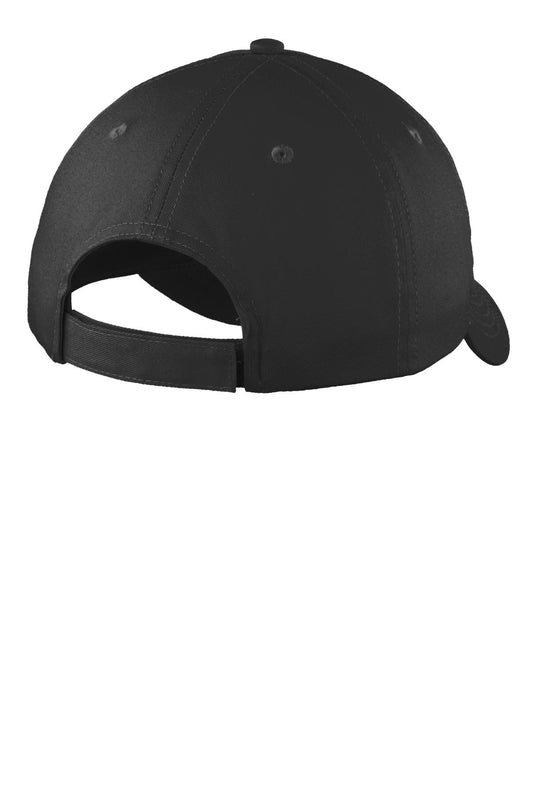 Rear View of Black Port & Company Youth Six-Panel Unstructured Twill Cap. YC914