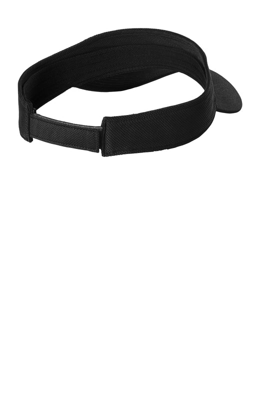 Rear View of Black Sport-Tek Action Visor. STC51