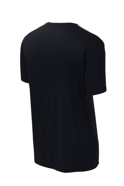 Rear View of Black Sport-Tek Echo Tee ST760