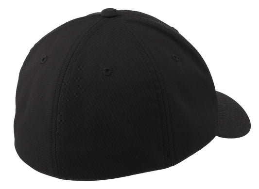 Rear View of Black Sport-Tek Flexfit Performance Solid Cap. STC17