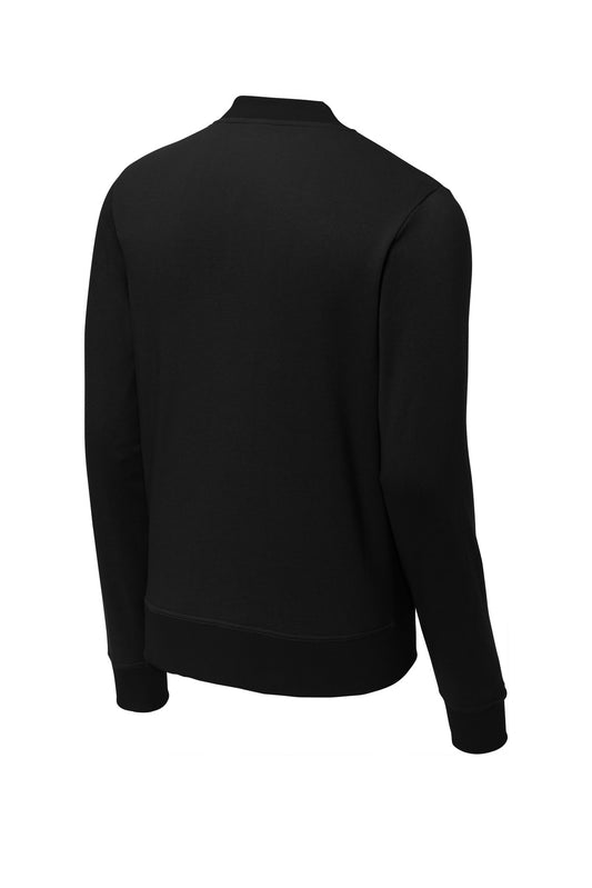 Rear View of Black Sport-Tek Lightweight French Terry Bomber. ST274