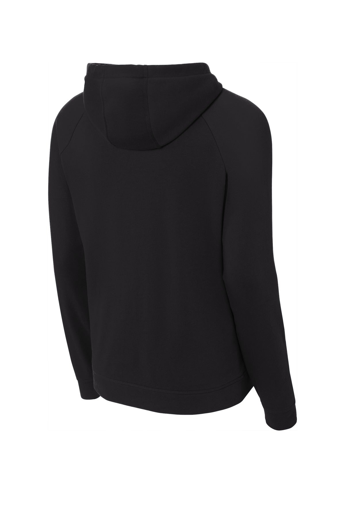 Rear View of Black Sport-Tek Lightweight French Terry Pullover Hoodie. ST272