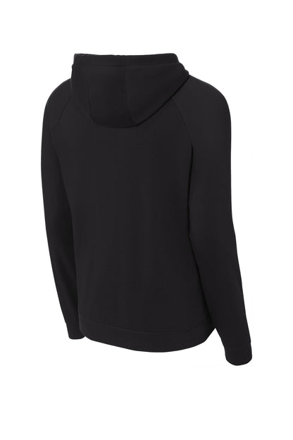 Rear View of Black Sport-Tek Lightweight French Terry Pullover Hoodie. ST272