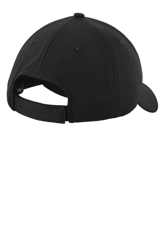 Rear View of Black Sport-Tek PosiCharge RacerMesh Cap. STC26