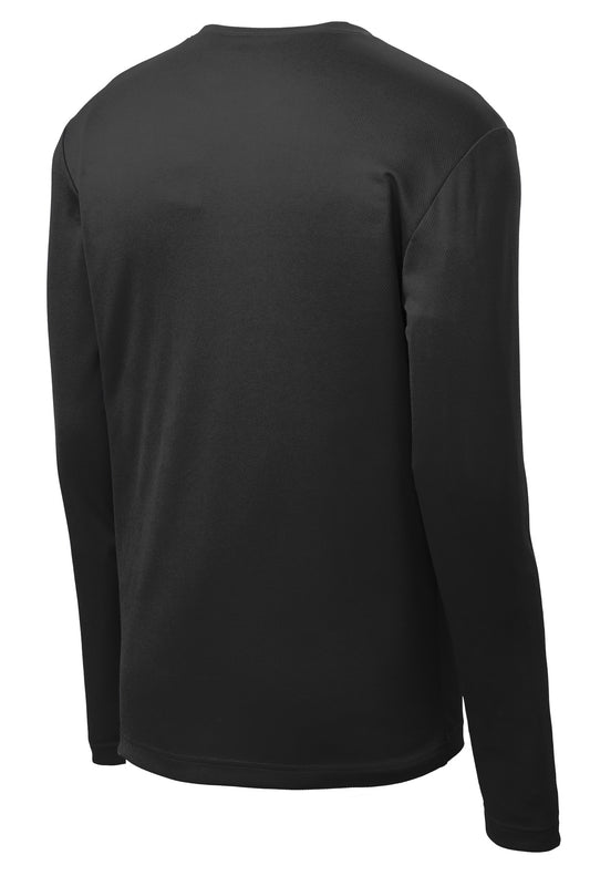 Rear View of Black Sport-Tek PosiCharge RacerMesh Long Sleeve Tee. ST340LS