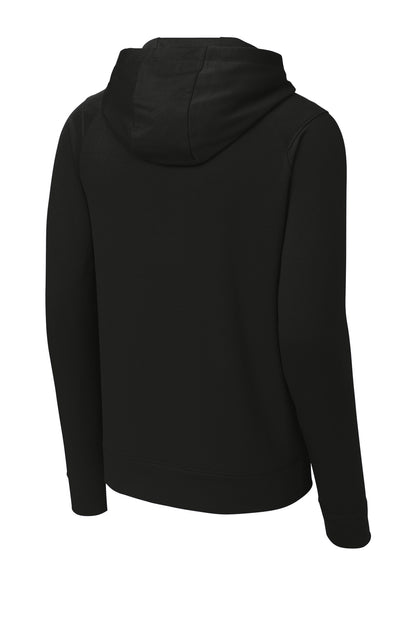Rear View of Black Sport-Tek Sport-Wick Flex Fleece Pullover Hoodie ST562
