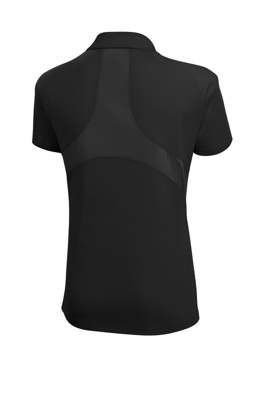 Rear View of Black Sport-Tek Women's Dri-Mesh Pro Polo. L474