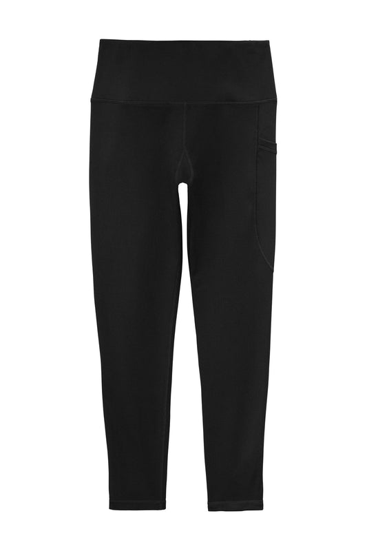Rear View of Black Sport-Tek Women's High Rise 7/8 Legging LPST891
