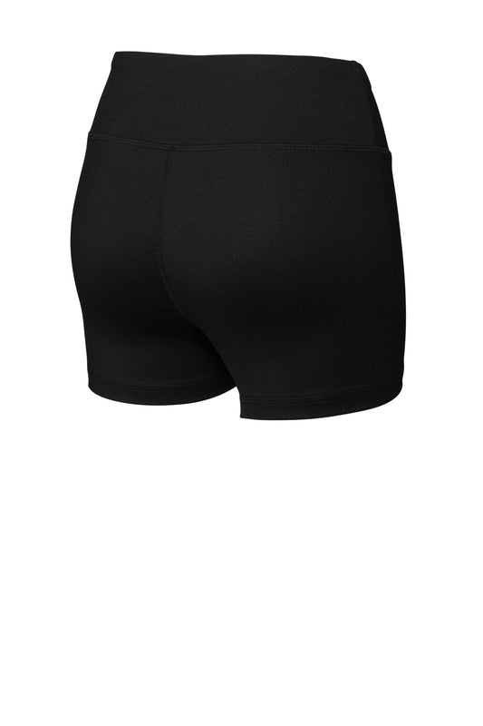 Rear View of Black Sport-Tek Women's Interval 3" Short LST475