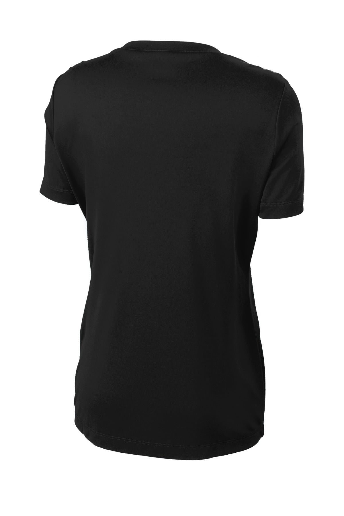 Rear View of Black Sport-Tek Women's PosiCharge Competitor Tee. LST350