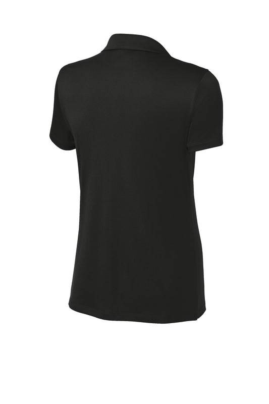 Rear View of Black Sport-Tek Women's PosiCharge Re-Compete Polo LST725