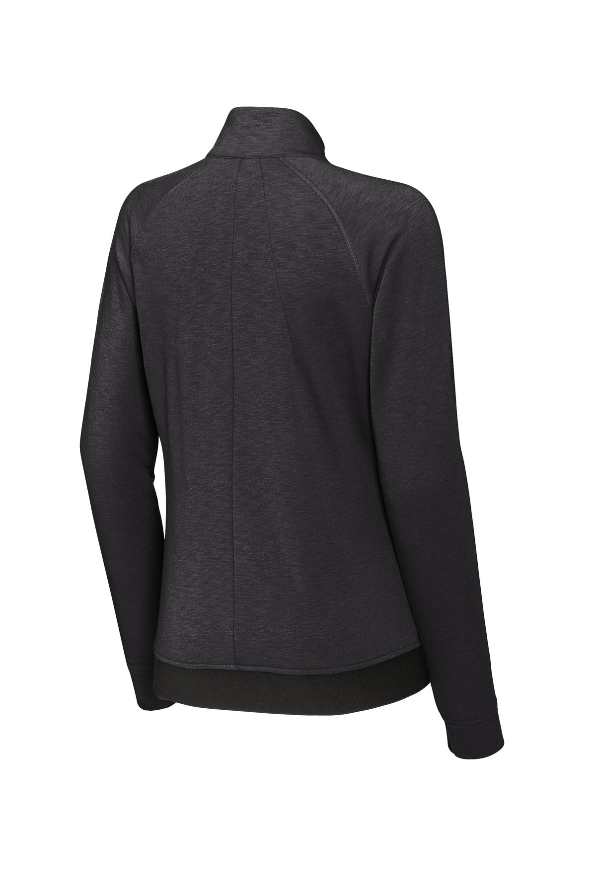 Rear View of Black Sport-Tek Women's PosiCharge Strive Full-Zip LST570